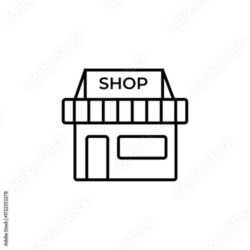 Vector Icon of a Shop Building A Simple Line Drawing for Retail and Commerce