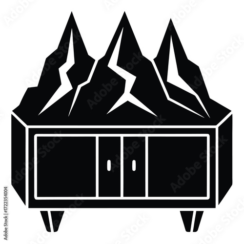 glacier sideboard   vector icon