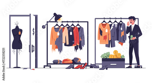 A Businessmans IllGotten Gains from Damaged Clothing Store.