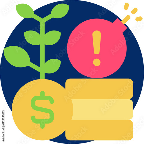 investment risk icon isolated on white background. vector illustration icon for market fluctuation