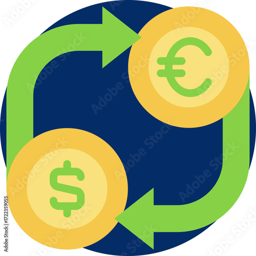 exchange rate icon isolated on white background. vector illustration icon for market fluctuation