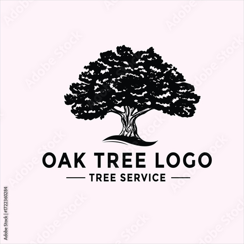 Vector art of oak tree logo for tree service company