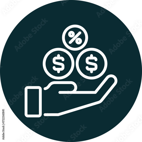 commission icon isolated on white background. vector illustration icon for  business brokerage