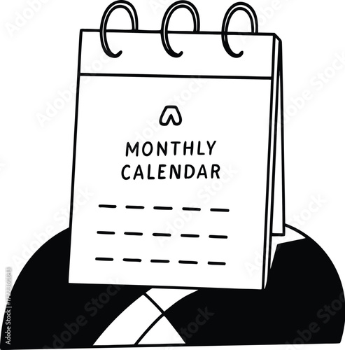 Vector illustration of calendar and clipboard with check mark icon