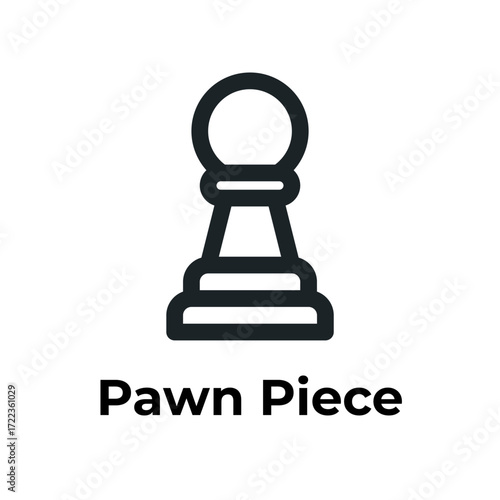 Chess pawn vector graphic icon isolated on a white background. Symbol of strategy, planning, and tactical board games