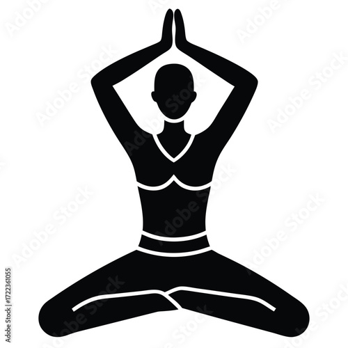breathing exercise pose vector icon