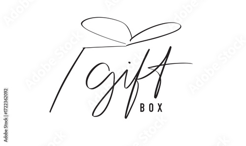 gift box drawing black color element graphic design decoration gift box text font calligraphy hand wrutten lettering script black friday sale event party surprise gift box product merry christmas gift