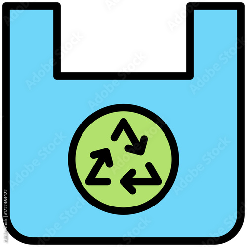 Recycled plastic icon for ecology and environment, business, website, application, printing, document, poster design, etc