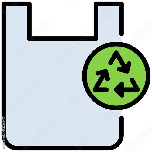 Recycled plastic icon for ecology and environment, business, website, application, printing, document, poster design, etc
