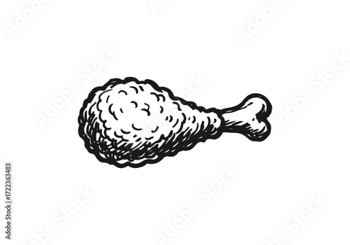 Fried Chicken hand drawn sketch vector illustration