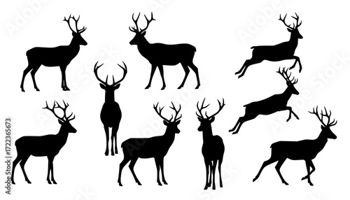 Wapiti Deer Silhouettes
