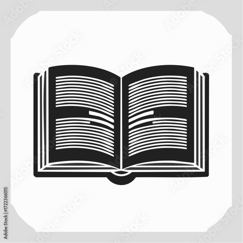 Open Book Black and White