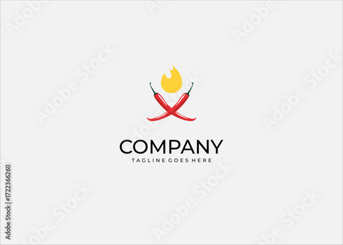 Spicy chili pepper fire logo design symbol hot taste burning flavor heat cooking food restaurant spice energy bold concept.