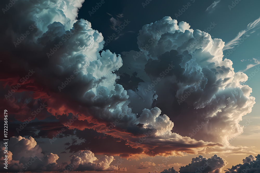Naklejka premium Swirl background with soft clouds.