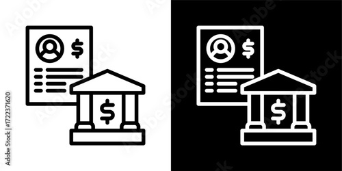 Bank Account icon of a flat style vector 