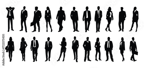 business people silhouette set business man and woman 7 7