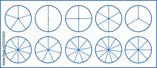 circle segments collection pie diagrams set round sections