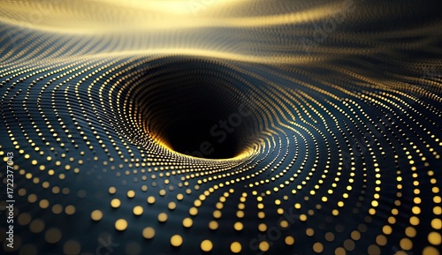 Golden vortex of dots in dark space