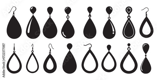 earrings silhouette white background