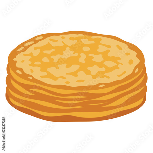 Blini Russian pancake flat color vector illustration template design