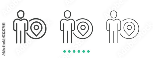 Private location icon. Thin line icon vector
