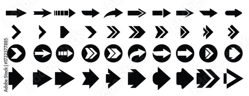 Arrow icon set, design element suitable for websites, print design or app vector
