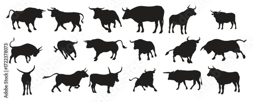 bull silhouette vector illustration