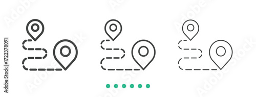 Destination location icon. Thin line icon vector
