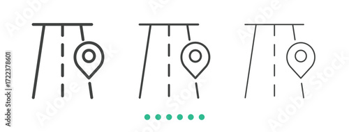 Street location icon. Thin line icon vector
