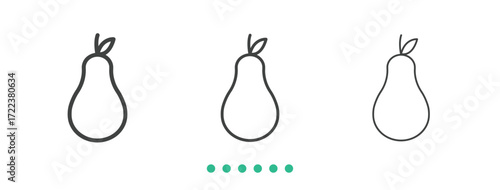 Pear icon. Thin line icon vector