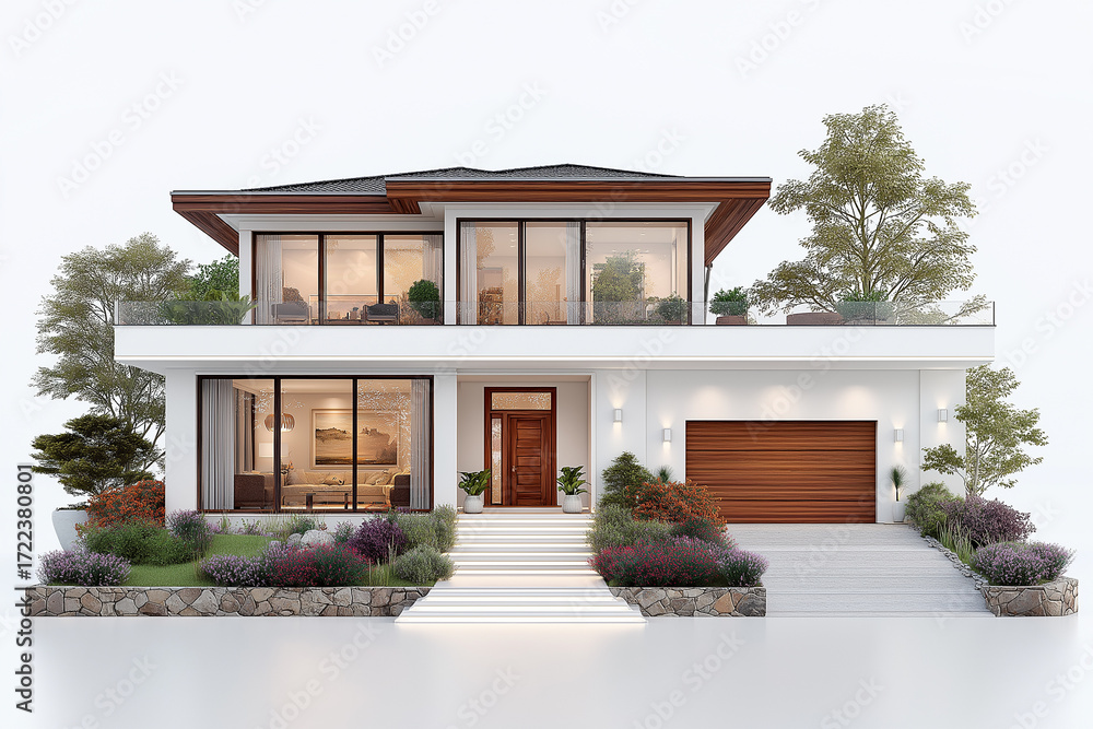 Fototapeta premium Modern Architectural two story Home