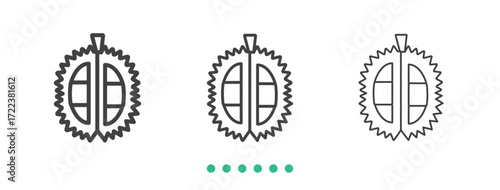 Durian icon. Thin line icon vector