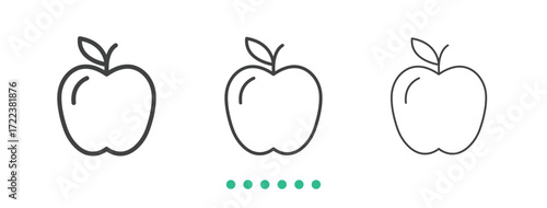 Apple icon. Thin line icon vector
