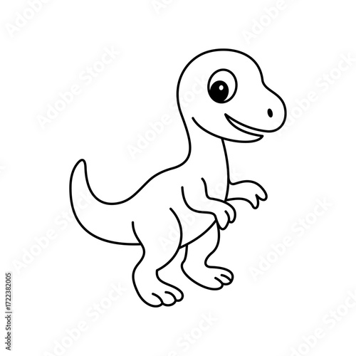 Coloring book Raptor Dino cute vector design templates simple and modern concept, isolated on white background