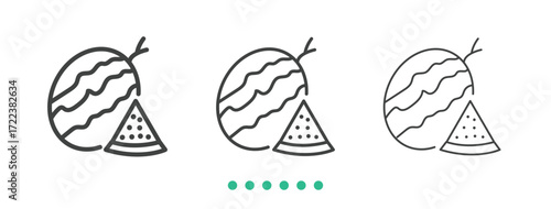 Watermelon icon. Thin line icon vector