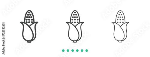 Corn icon. Thin line icon vector