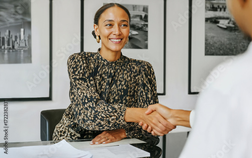 Black businesswoman boss interviewing a potential employee