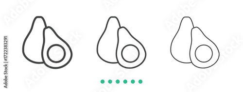 Avocado icon. Thin line icon vector
