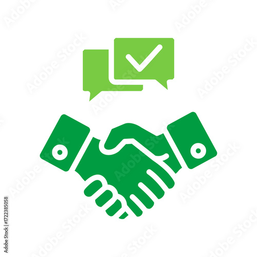 Negotiation Icon Vector Illustration Green Version