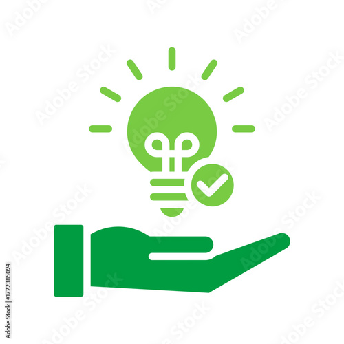 Solution Icon Vector Illustration Green Version