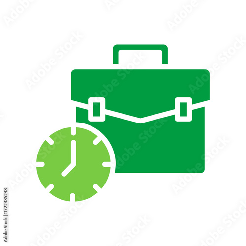 Business Efficiency Icon Vector Illustration Green Version