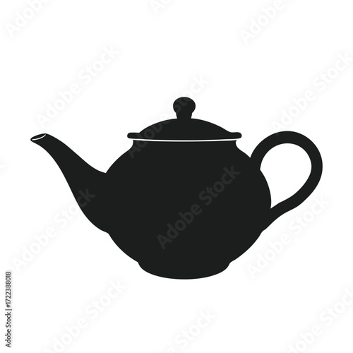 Teapot silhouette vector design for kitchen and beverage themes.