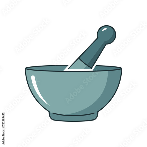 Mortar and Pestle: An illustration showcases a mortar and pestle.
