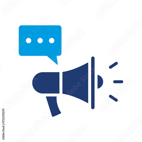 Advertising Icon Vector Illustration Blue Version
