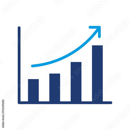Increase Icon Vector Illustration Blue Version