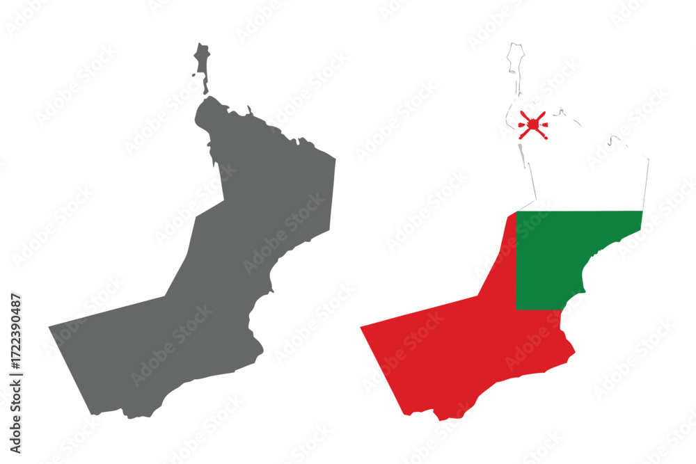 Fototapeta premium Map of the united arab emirates showing different emirate regions