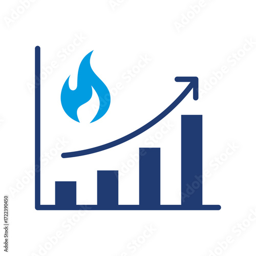 Trend Icon Vector Illustration Blue Version