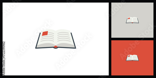 Open Book Icon. Education, Knowledge, and Reading Symbol Vector Illustration.
