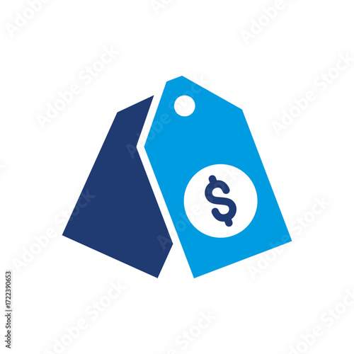 Price Icon Vector Illustration Blue Version