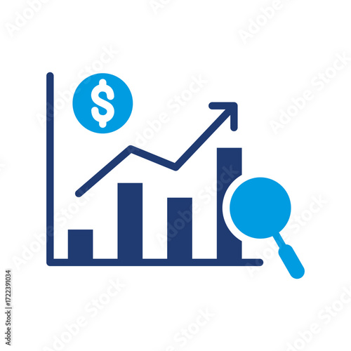 Forecasting Icon Vector Illustration Blue Version